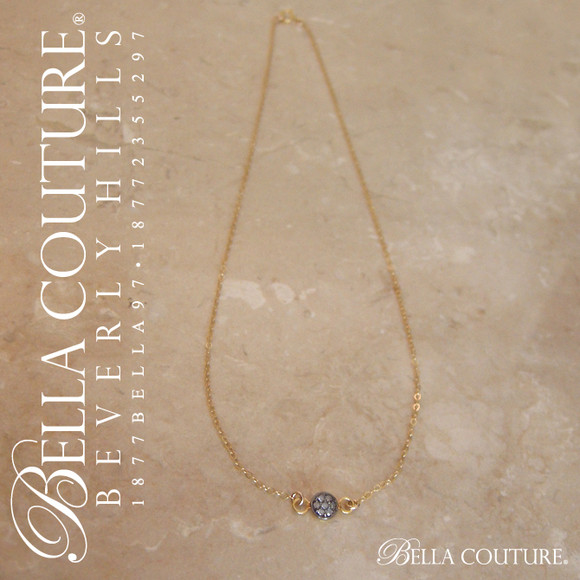(NEW) BELLA COUTURE LUCKY SEVEN Limited Edition Designer Etruscan 14K Yellow Gold Pave' Diamond Chain Necklace (Adjustable) (From 18", 17" to 16" Inches in Length)