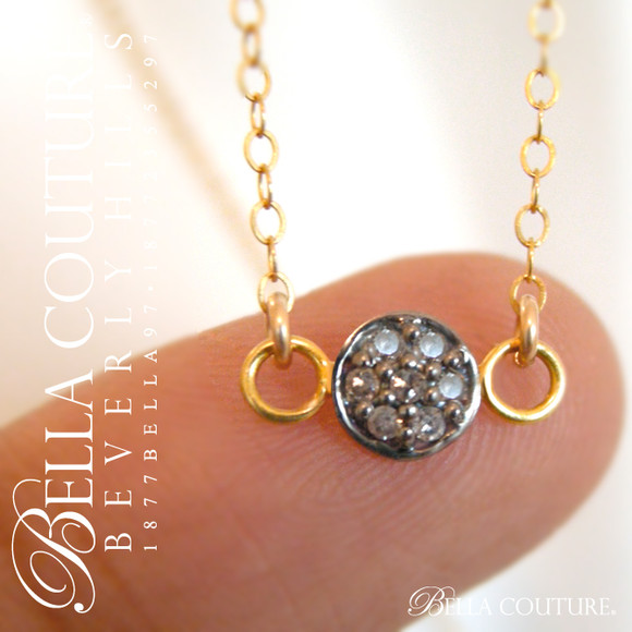 (NEW) BELLA COUTURE LUCKY SEVEN Limited Edition Designer Etruscan 14K Yellow Gold Pave' Diamond Chain Bracelet (Adjustable) (From 7.5", 7" to 6.5" Inches in Length)