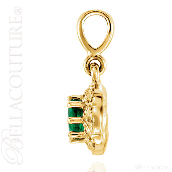 (NEW) BELLA COUTURE SORA HALO Fine Elegant Blue Sapphire Diamond Pendant