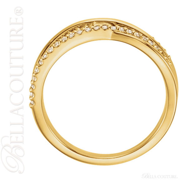 (NEW) BELLA COUTURE ALIA Fine Diamond Organic Woven 14k Yellow Gold Ring
