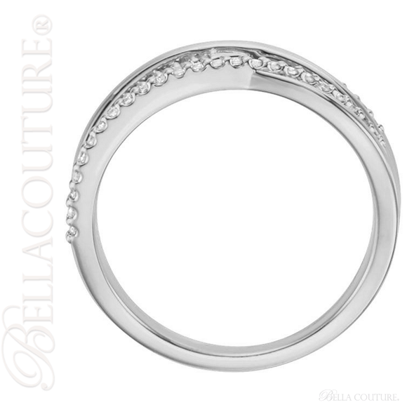 (NEW) BELLA COUTURE ALIA Fine Diamond Organic Woven 14k White Gold Ring