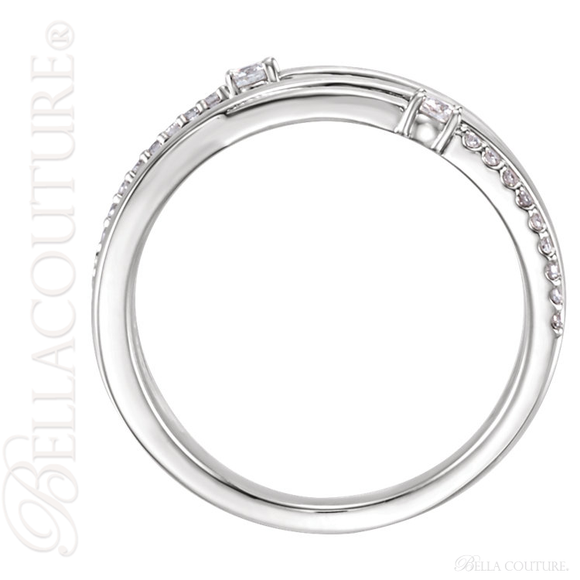 (NEW) BELLA COUTURE GLORY Fine 1/2 CT Diamond Organic Woven PLATINUM Gold Ring