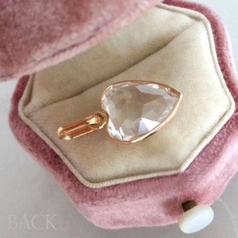 SALE PENDING! - (ANTIQUE) Rare Fine Victorian French Flawless Rock Crystal Gemstone Faceted Heart 18K 18CT Solid Yellow Gold Pendant Charm c. 1838