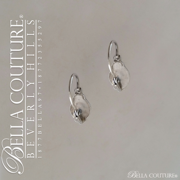 SOLD! - (ANTIQUE) Gorgeous Fine VIctorian Rare Silver Turquoise Paste Heart Earrings