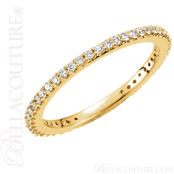 (NEW) BELLA COUTURE LINN Fine Gorgeous Diamond 14K Yellow Gold Stackable Eternity Ring Band (1/3 CT. TW.)