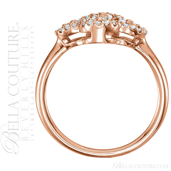 (NEW) BELLA COUTURE ETRUSCAN Fine Gorgeous Diamond Rose Gold Quatrefoil Clover Ring (1/2 CT. TW.)