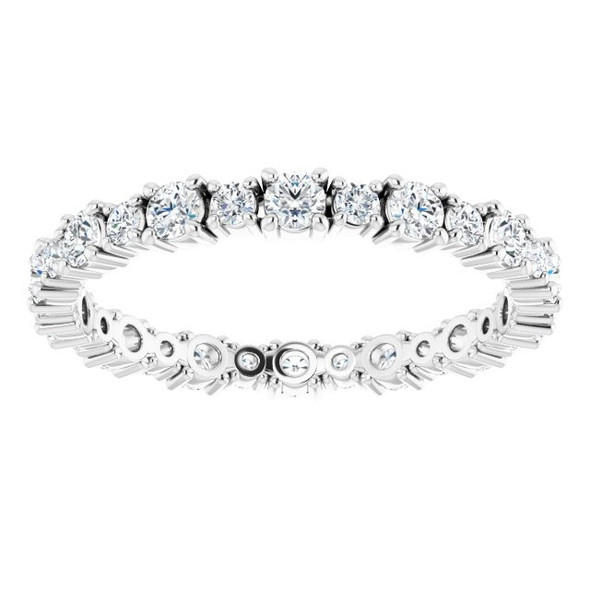 (NEW) BELLA COUTURE® PALACADE Fine Diamond 14K White Gold Eternity Ring Band (1 CT. TW.)