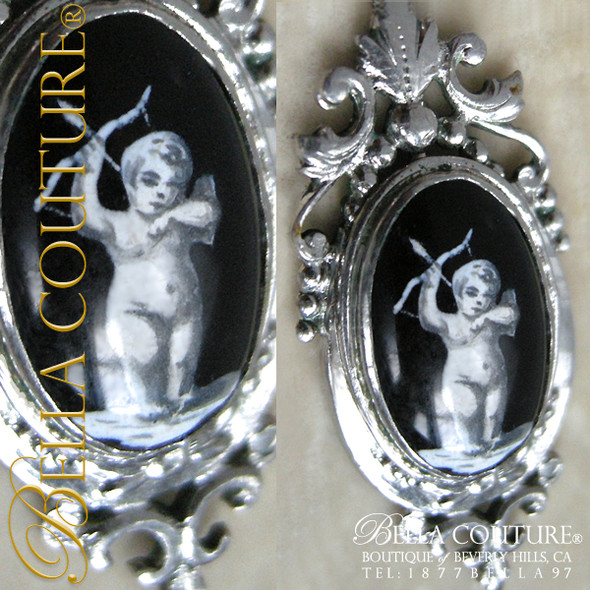 SOLD! - Extremely RARE Victorian Miniature Putti Angel Cherub Enameled Necklace or Bracelet Pendant Charm