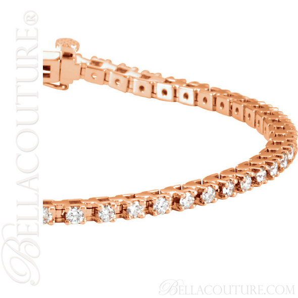 (NEW) BELLA COUTURE BELLAIGE Gorgeous 2 CTW Diamond 14k Rose Gold Tennis Bracelet
