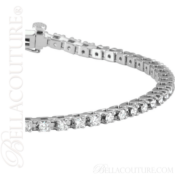 (NEW) BELLA COUTURE BELLAIGE Gorgeous 2 CTW Diamond 14k White Gold Tennis Bracelet