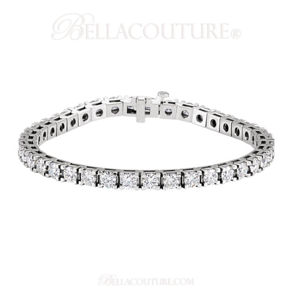 (NEW) BELLA COUTURE Gorgeous 10 CTW Diamond 18kt White Gold Tennis Bracelet