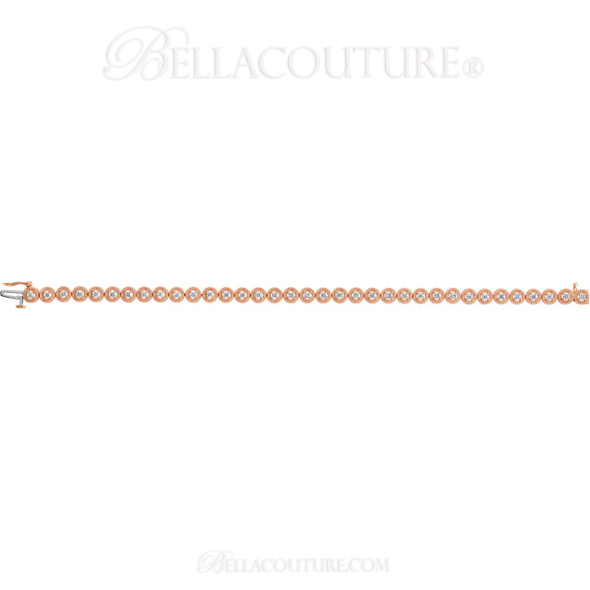 (NEW) BELLA COUTURE Gorgeous 1 CTW Diamond 14k Rose Gold Tennis Bracelet (7" Inches)