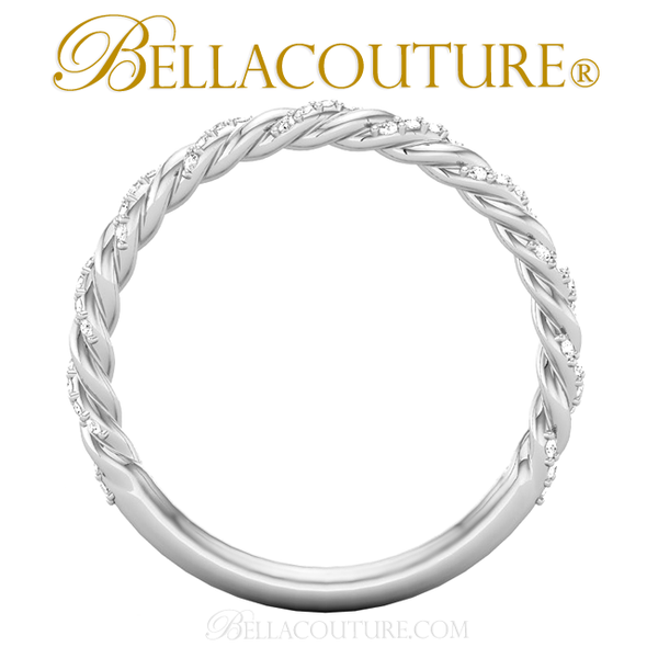 (NEW) BELLA COUTURE Gorgeous Brilliant 1/8CT Diamond PLATINUM Stackable Ring