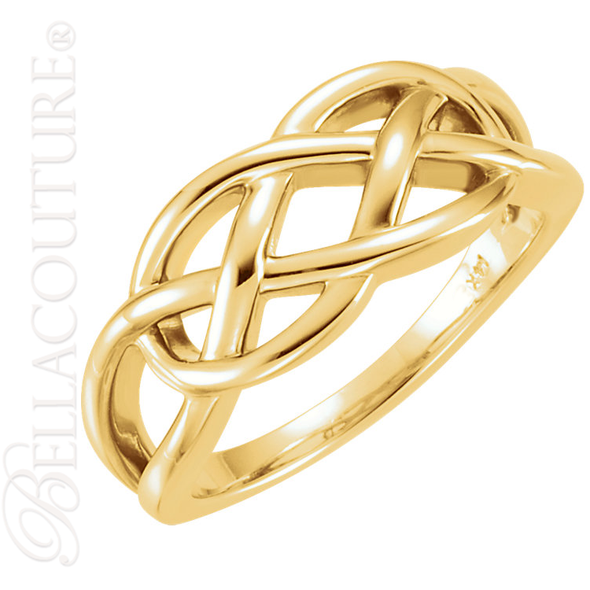 (NEW) BELLA COUTURE FOREVER Fine Elegant Knot 14K Yellow Gold Ring