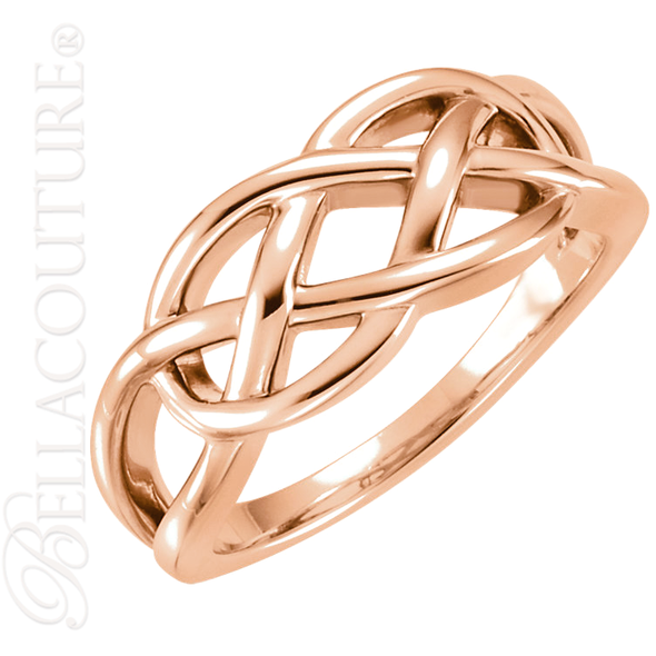 (NEW) BELLA COUTURE FOREVER Fine Elegant Knot 14K Rose Gold Ring