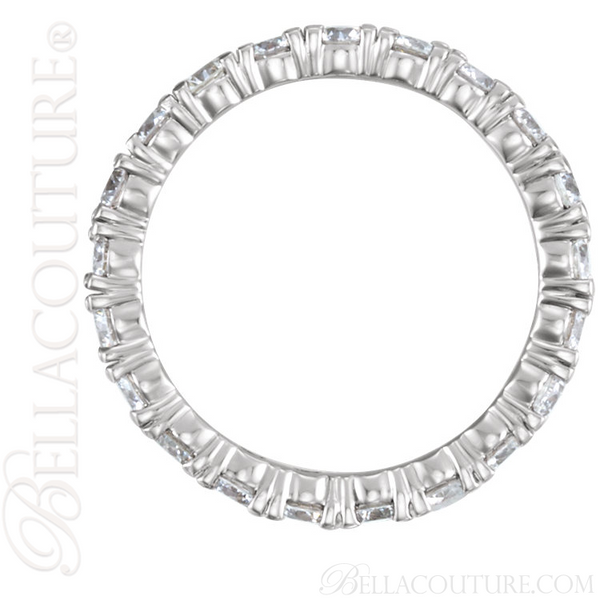 (NEW) BELLA COUTURE STUNNING La NORA Fine Diamond Prong Set 14K White Gold Eternity 2.75MM Wide Ring Band (1.5CT. TW.)