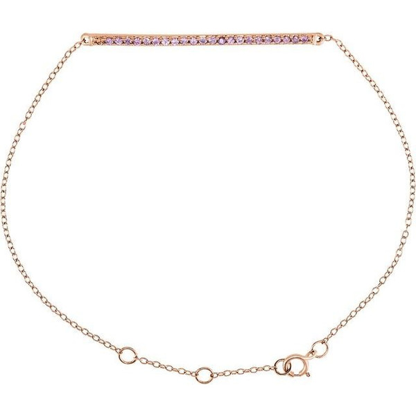 (NEW) BELLA COUTURE® BRIANNA NATURAL PINK SAPPHIRE 1/3 CT 14K ROSE GOLD BRACELET (8" / 7.5" / 7" Adjustable)