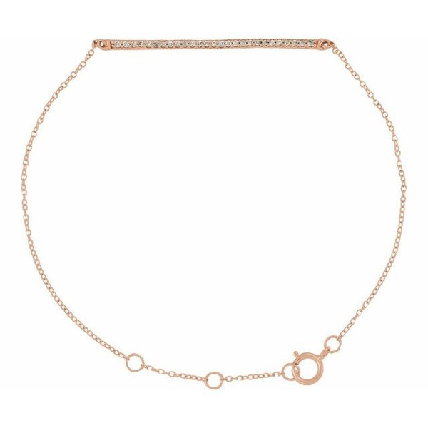 (NEW) BELLA COUTURE® BRIANNA DIAMOND 1/3 CT 14K ROSE GOLD BRACELET (8" / 7.5" / 7" Adjustable)
