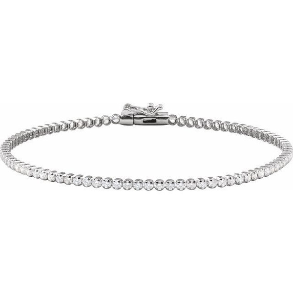 (NEW) BELLA COUTURE® PORTIA 2CT DIAMOND ROUND 14K WHITE GOLD LINE TENNIS BRACELET (7")