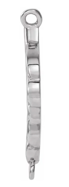 Platinum Leaf Bar 1 x 2 Loop Connector Link - Platinum - Small 6.5MM Width (1 Piece) (Earrings, Bracelet, Necklace)