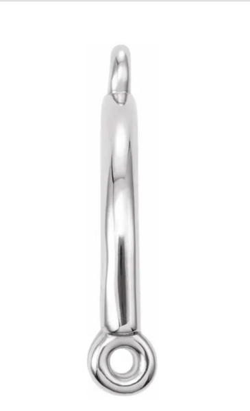 Copy of Gold Mobile Bar 1 x 2 Loop Connector Link - Platinum - Small 6.5MM Width (1 Piece) (Earrings, Bracelet, Necklace)