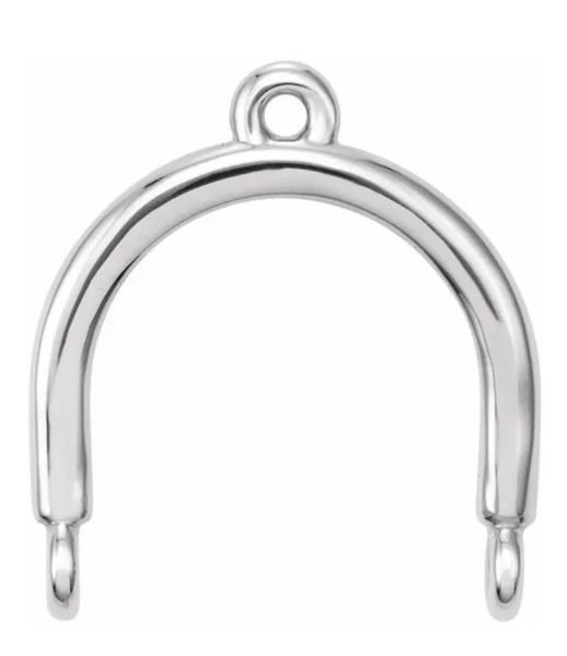 Copy of Gold Mobile Bar 1 x 2 Loop Connector Link - Platinum - Small 6.5MM Width (1 Piece) (Earrings, Bracelet, Necklace)