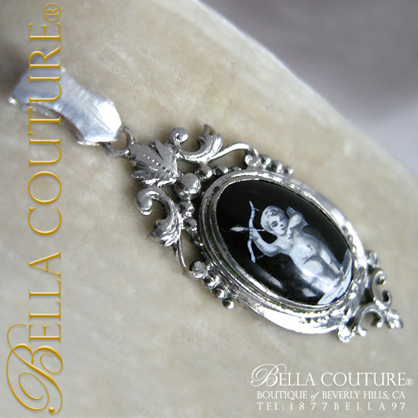 SOLD! - Extremely RARE Victorian Miniature Putti Angel Cherub Enameled Necklace or Bracelet Pendant Charm