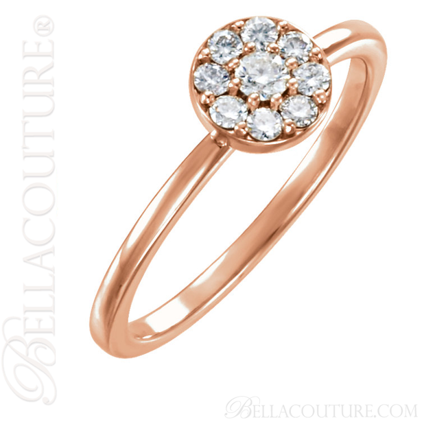 (NEW) BELLA COUTURE COCO Fine Gorgeous Diamond 14K Rose Gold Ring (1/4 CT. TW.)