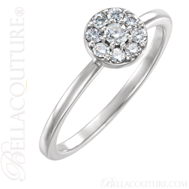 (NEW) BELLA COUTURE COCO Fine Gorgeous Diamond PLATINUM Ring (1/4 CT. TW.)
