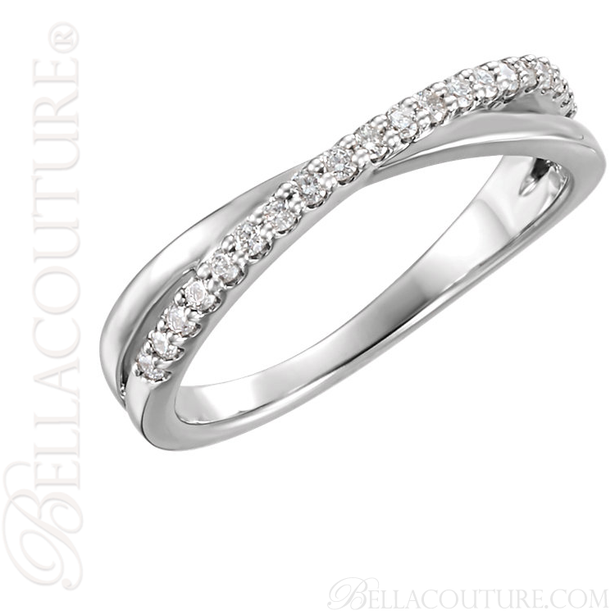 (NEW) BELLA COUTURE GENA Fine Gorgeous Diamond Criss Cross 14K Rose Gold Ring (1/5 CT. TW.)
