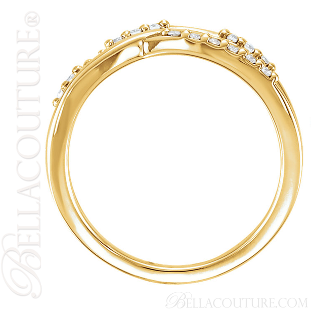 (NEW) BELLA COUTURE VIOLA II Fine Gorgeous Diamond Organic Woven Criss Cross 14K Rose Gold Ring