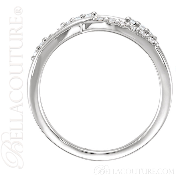 (NEW) BELLA COUTURE VIOLA II Fine Gorgeous Diamond Organic Woven Criss Cross 14K Rose Gold Ring
