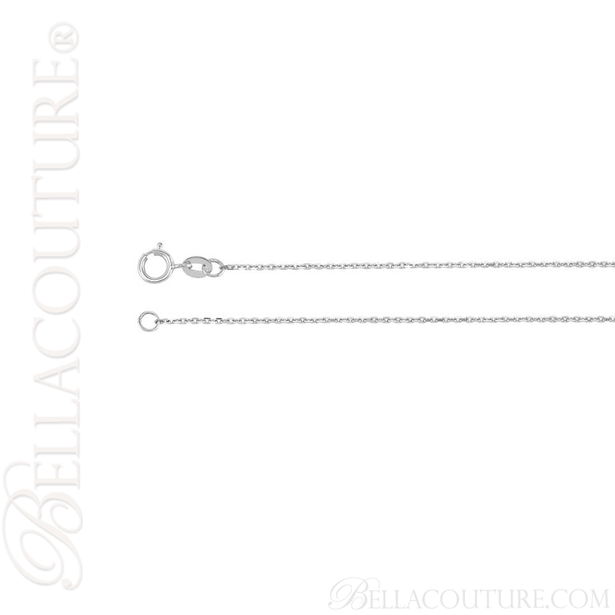 (NEW) BELLA COUTURE GORGEOUS FINE AQUAMARINE DIAMOND 14K WHITE GOLD PENDANT NECKLACE (18" Inches)