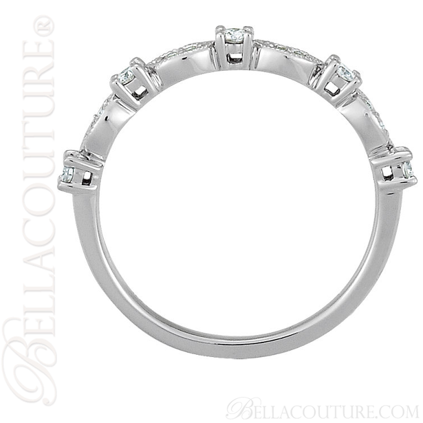(NEW) BELLA COUTURE SOSA Fine Gorgeous Diamond 14K White Gold Stackable Ring (1/5 CT. TW.)