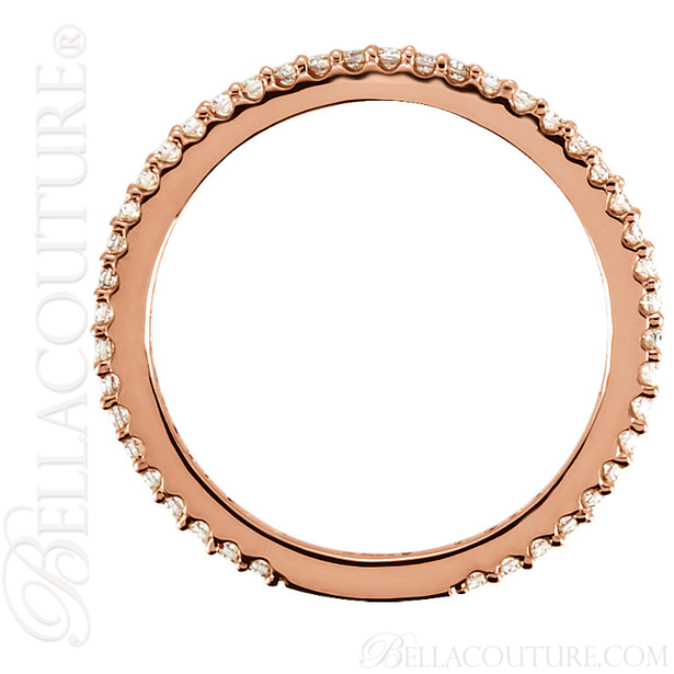 (NEW) BELLA COUTURE LINN Fine Gorgeous Diamond 14K Rose Gold Stackable Eternity Ring Band (1/3 CT. TW.)
