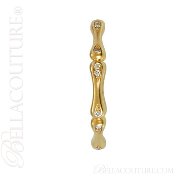 (NEW) BELLA COUTURE BAMBOO Fine Gorgeous Diamond 14K Yellow Gold Stackable Eternity Ring Band