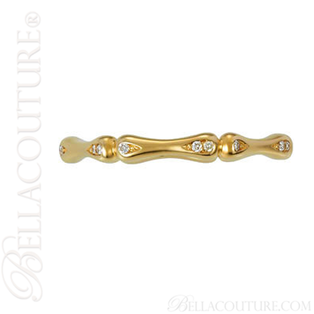 (NEW) BELLA COUTURE BAMBOO Fine Gorgeous Diamond 14K Yellow Gold Stackable Eternity Ring Band