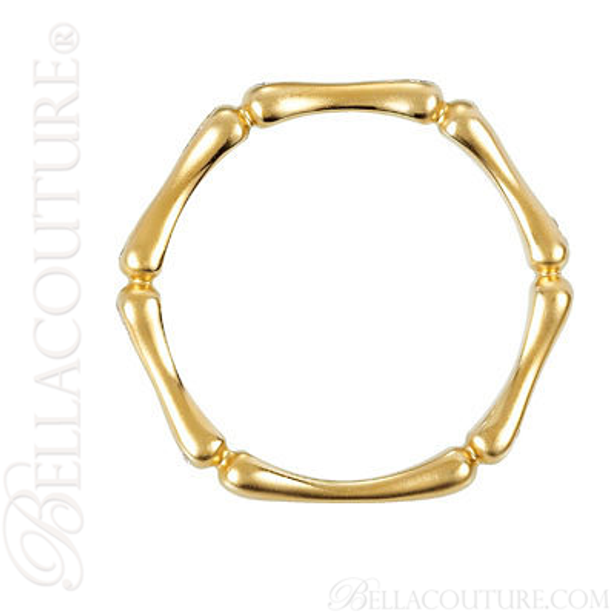 (NEW) BELLA COUTURE BAMBOO Fine Gorgeous Diamond 14K Yellow Gold Stackable Eternity Ring Band