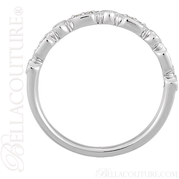(NEW) BELLA COUTURE SOSA II Fine Gorgeous Diamond 14K White Gold Stackable Ring (1/8 CT. TW.)