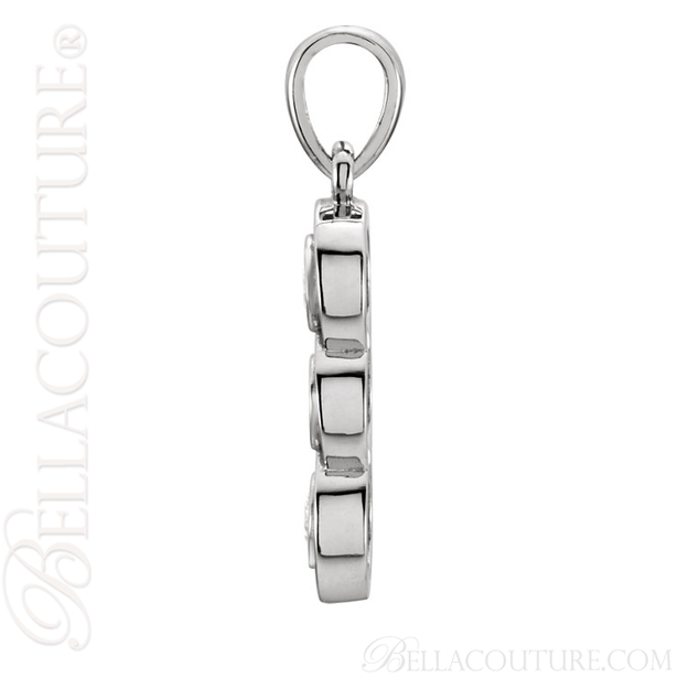 (NEW) BELLA COUTURE FINE ELEGANT THREE STONE DIAMOND 14K YELLOW GOLD DANGLE DROP PENDANT NECKLACE (1/3 CT. TW.)