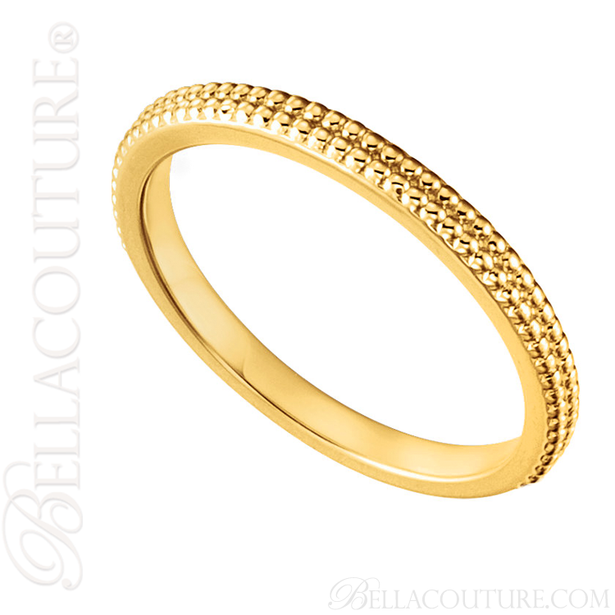 (NEW) BELLA COUTURE FINE ETRUSCAN INSPIRED BEADED 14K YELLOW GOLD RING