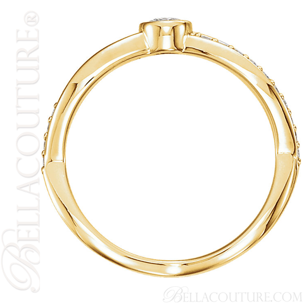 (NEW) BELLA COUTURE BALIENNA Fine Diamond Bezel Set 14K Yellow Gold Ring Band (1/3 CT. TW.)