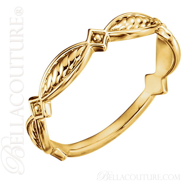 (NEW) BELLA COUTURE ETRUSCAN Fine Gorgeous Yellow Gold Beaded Diamond Ring