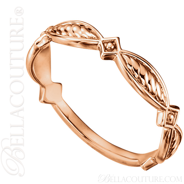 (NEW) BELLA COUTURE ETRUSCAN Fine Gorgeous Rose Gold Beaded Diamond Ring