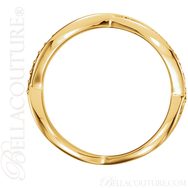 (NEW) BELLA COUTURE BALIENNA Fine Gorgeous Diamond Yellow Gold Open Woven Eternity Ring (1/5 CT. TW.)