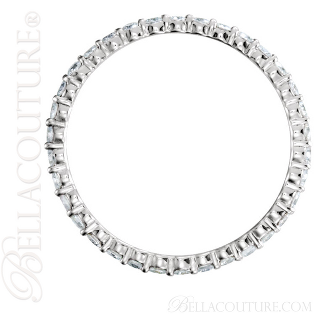 (NEW) BELLA COUTURE La NORA Fine Diamond Prong Set 18K White Gold Eternity Ring Band (3/4 CT. TW.)