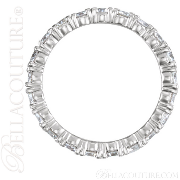 (NEW) BELLA COUTURE STUNNING La NORA Fine Diamond Prong Set 14K White Gold Eternity 2.75MM Wide Ring Band (1.5CT. TW.)