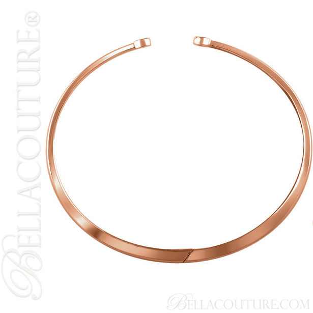 (NEW) BELLA COUTURE CORINA Gorgeous Diamond Fancy Hinged 14K Rose Gold Cuff Bracelet (1/6 CT. TW.)