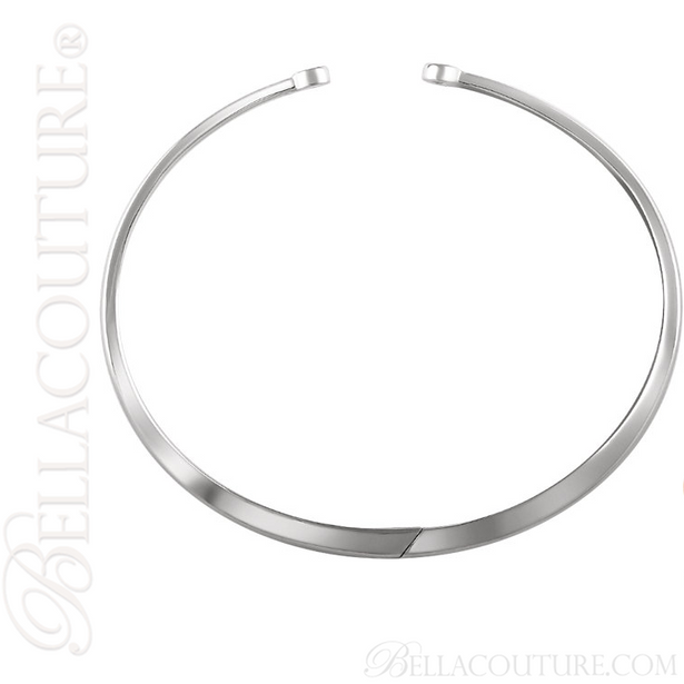 (NEW) BELLA COUTURE CORINA Gorgeous Diamond Fancy Hinged 14K White Gold Cuff Bracelet (1/6 CT. TW.)