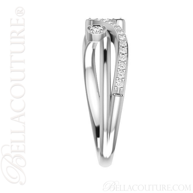 (NEW) BELLA COUTURE LILLY Fine Diamond Prong Set 14K White Gold Eternity Ring Band (1/5 CT. TW.)